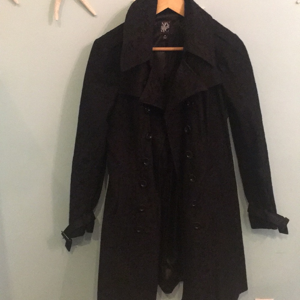 Black lace trench coat